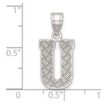 Sterling Silver Rhodium-plated Letter U Initial Pendant - Image 4