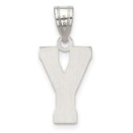 Sterling Silver Rhodium-plated Letter Y Initial Pendant - Image 3