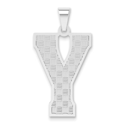 Sterling Silver Rhodium-plated Letter Y Initial Pendant