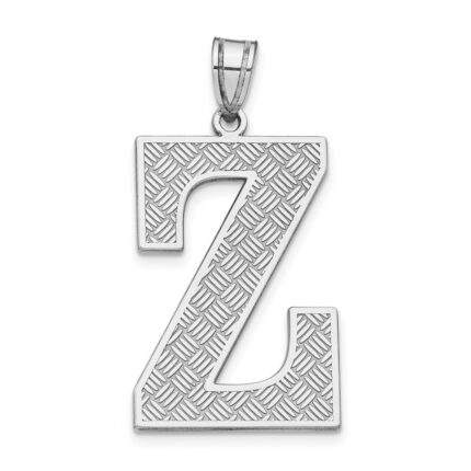 Sterling Silver Rhodium-plated Letter Z Initial Pendant