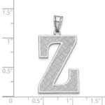 Sterling Silver Rhodium-plated Letter Z Initial Pendant - Image 4