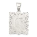 Sterling Silver Square Diamond-cut Letter D Initial Pendant - Image 4