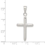Sterling Silver Polished Cross Pendant - Image 4