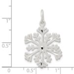 Sterling Silver D/C Satin Snowflake Charm - Image 3