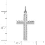 Sterling Silver Platinum-plated Cross Charm - Image 3