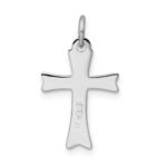 Sterling Silver Platinum-plated Black Enameled Cross Charm - Image 3