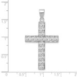 Sterling Silver Rhodium-plated CZ Latin Cross Pendant - Image 3
