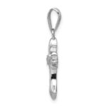Sterling Silver Rhodium-plated CZ Cross Pendant - Image 2
