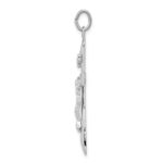 Sterling Silver Platinum-plated INRI Crucifix Pendant - Image 2