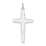 Sterling Silver Platinum-plated Enameled Crucifix Pendant - Image 4