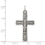 Sterling Silver Antiqued INRI Crucifix Pendant - Image 3