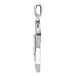 Sterling Silver Rhodium-plated CZ Crucifix Pendant - Image 2