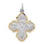 Sterling Silver Platinum-plated & Vermeil 4-way Medal