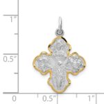 Sterling Silver Platinum-plated & Vermeil 4-way Medal - Image 3