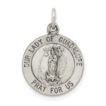 Sterling Silver Antiqued Our Lady of Guadalupe Medal