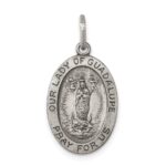Sterling Silver Antiqued Our Lady of Guadalupe Medal