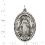 Sterling Silver Antiqued Miraculous Medal - Image 4