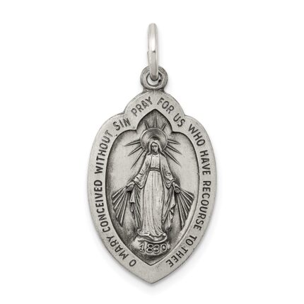 Sterling Silver Antiqued Miraculous Medal