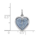 Sterling Silver Platinum-plated Miraculous Heart Medal - Image 3