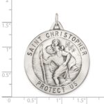 Sterling Silver Antiqued St. Christopher Medal - Image 3