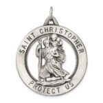 Sterling Silver Antiqued St. Christopher Medal