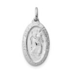 Sterling Silver Platinum-plated St. Christopher Medal