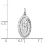 Sterling Silver Platinum-plated St. Christopher Medal - Image 4