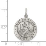 Sterling Silver Antiqued St. Christopher Soccer Medal - Image 4