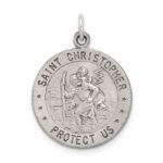 Sterling Silver Antiqued St. Christopher Basketball Medal