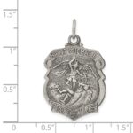 Sterling Silver Antiqued St. Michael Badge Medal - Image 3