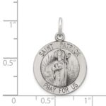 Sterling Silver Antiqued Saint Patrick Medal - Image 3
