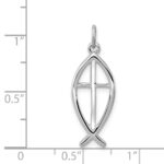 Sterling Silver Platinum-plated Ichthus Fish Charm - Image 4