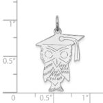 Sterling Silver Rhodium-plated Owl Polished Charm - Image 4