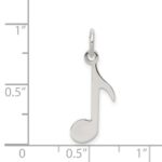 Sterling Silver Rhodium-plated Musical Note Polished Charm - Image 4