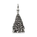 Sterling Silver Antiqued Christmas Tree Charm - Image 4