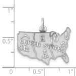 Sterling Silver Rhodium-plated United States Polished Charm - Image 4