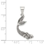 Sterling Silver Antiqued Mermaid Pendant - Image 3