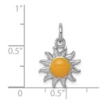 Sterling Silver Rhodium-plated Yellow Sun Charm - Image 3