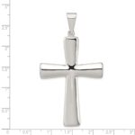 Sterling Silver Rhodium-plated Hollow Cross Pendant - Image 3