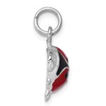 Sterling Silver Rhodium-platedEnamel Ladybug Charm - Image 2