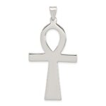 Sterling Silver Rhodium-plated Ankh Cross Pendant