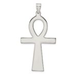 Sterling Silver Rhodium-plated Ankh Cross Pendant - Image 4