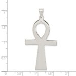 Sterling Silver Rhodium-plated Ankh Cross Pendant - Image 3
