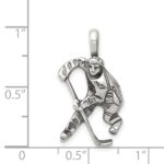 Sterling Silver Antiqued Hockey Player Charm - Image 3