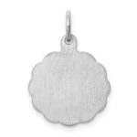 Sterling Silver/Rhodium-plated Brocaded Letter F Initial Pendant - Image 3