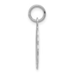 Sterling Silver/Rhodium-plated Brocaded Letter J Initial Pendant - Image 2