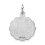 Sterling Silver/Rhodium-plated Brocaded Letter K Initial Pendant - Image 4