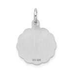 Sterling Silver/Rhodium-plated Brocaded Letter R Initial Pendant - Image 3