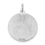 Sterling Silver Rhodium-plated Brocaded Letter B Initial Charm - Image 4