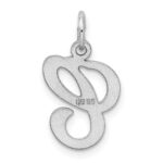 Sterling Silver Rhodium-plated Stamped Letter C Initial Charm - Image 3